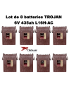 Lot de 8 Batteries Traction Trojan L16H-AC en  6V 435ah Deep cycles Livraison incluse