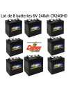 Lot de 8 Batteries Crown en  6V 240ah Deep cycles CR240 Livraison incluse