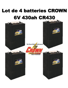 Lot de 4 Batteries Crown en  6V 430ah Deep cycles CR430HD Livraison incluse