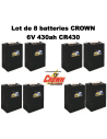 Lot de 8 Batteries Crown en  6V 430ah Deep cycles CR430HD Livraison incluse