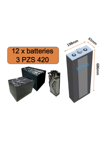 Batterie de traction 3PZS420 en 2V 420ah en C5 Livraison incluse