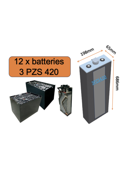 Batterie de traction 3PZS420 en 2V 420ah en C5 Livraison incluse