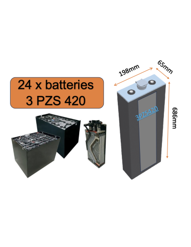 Batterie de traction 3PZS420 en 2V 420ah en C5 Livraison incluse