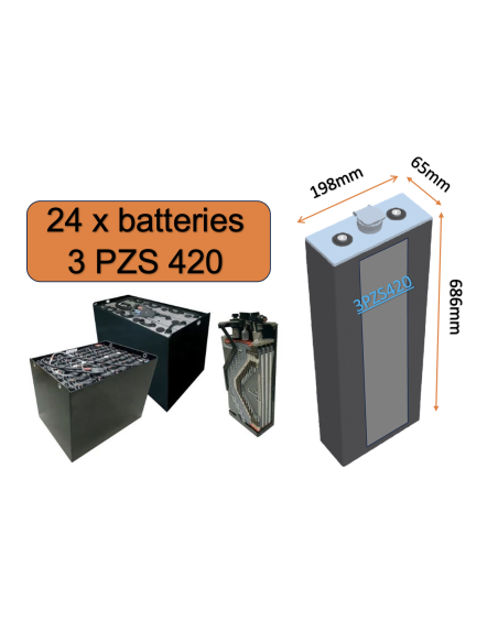 Batterie de traction 3PZS420 en 2V 420ah en C5 Livraison incluse