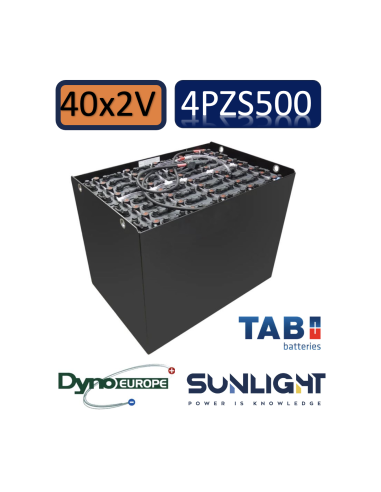 Pack 80V de 40 x 2V Batterie de traction 4PZS500 en 2V 500ah en C5