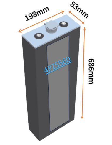 Pack 80V de 40 x 2V Batterie de traction 4PZS560 en 2V 560ah en C5