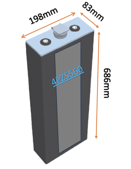 Pack 80V de 40 x 2V Batterie de traction 4PZS560 en 2V 560ah en C5