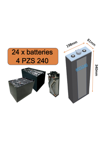 Batterie de traction 4PZS240 en 2V 240ah en C5 Livraison incluse