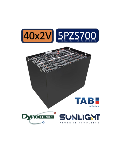 Pack 80V de 40 x 2V Batterie de traction 5PZS700 en 2V 700ah en C5