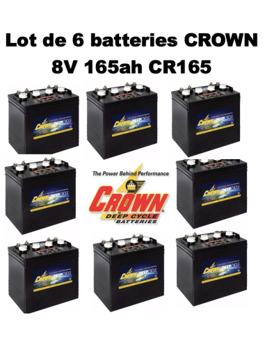 Batterie Crown en  8V 170ah Deep cycles CR165 Livraison incluse