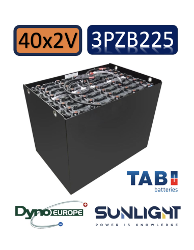 Pack 80V de 240 x 2V Batterie de traction 3PZB225 en 2V 225ah en C5