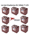 Lot de 6 Batteries Trojan T-125 en  6V 240ah Deep cycles Livraison incluse