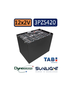 Pack 24V de 12 x 2V Batterie de traction 3PZS420 en 2V 420ah en C5