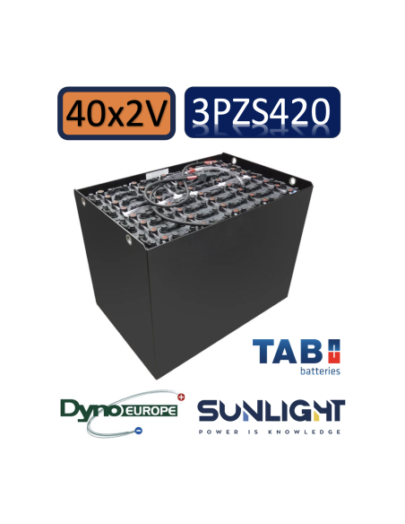 Pack 80V de 24 x 2V Batterie de traction 3PZS420 en 2V 420ah en C5