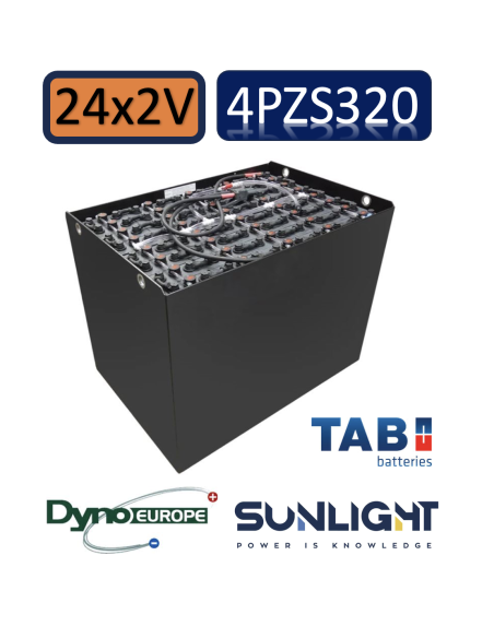 Pack 48V de 24 x 2V Batterie de traction 4PZS320 en 2V 320ah en C5