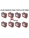 Lot de 8 Batteries traction Trojan T1275 en 12V 150ah Deep cycles