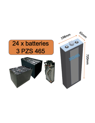 Batterie de traction 3PZS465 en 2V 465ah en C5 Livraison incluse