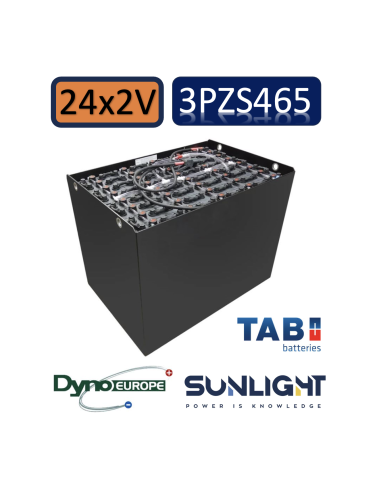 Pack 48V de 24 x 2V Batterie de traction 3PZS465 en 2V 465ah en C5 Livraison incluse