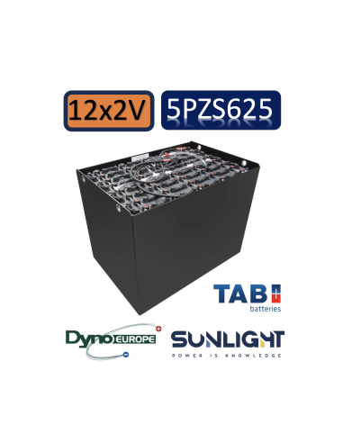 Pack 24V de 12 x 2V Batterie de traction 5PZS625 en 2V 625ah en C5