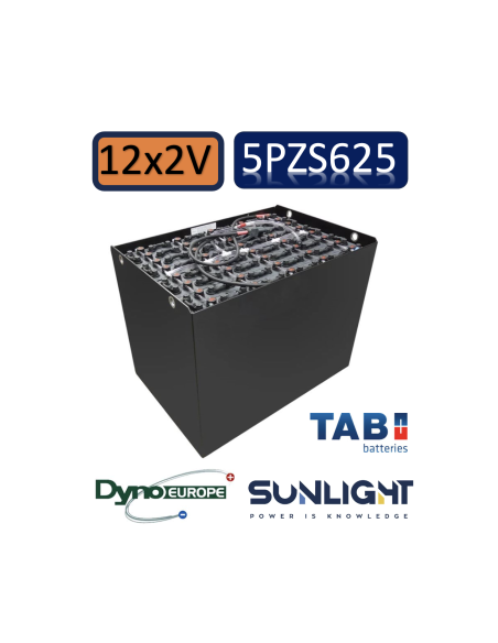 Pack 24V de 12 x 2V Batterie de traction 5PZS625 en 2V 625ah en C5