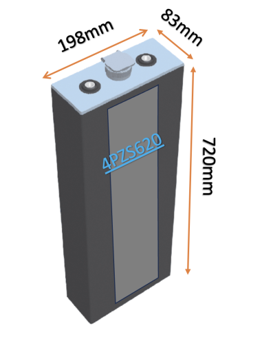 Pack 48V de 24 x 2V Batterie de traction 4PZS620 en 2V 620ah en C5