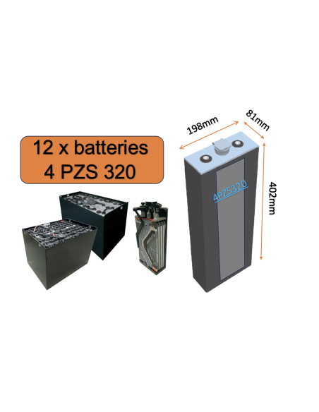 Batterie de traction 4PZS420 en 2V 420ah en C5 Livraison incluse