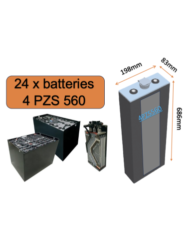 Batterie de traction 4PZS560 en 2V 560ah en C5 Livraison incluse