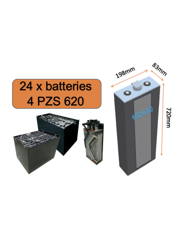 Batterie de traction 4PZS620 en 2V 620ah en C5 Livraison incluse