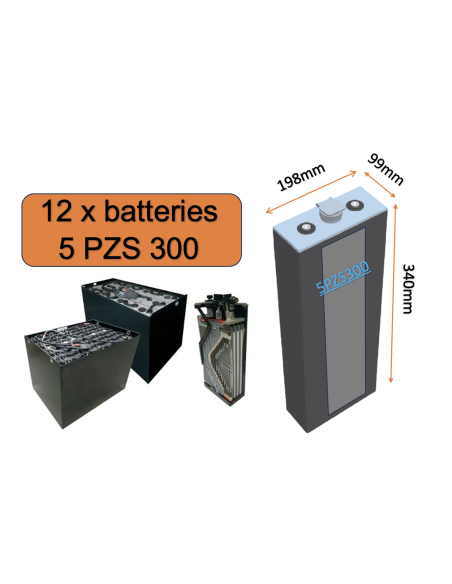 Batterie de traction 5PZS300 en 2V 300ah en C5 Livraison incluse