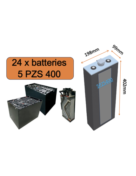 Batterie de traction 5PZS400 en 2V 400ah en C5 Livraison incluse