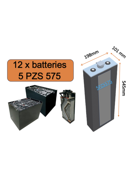 Batterie de traction 5PZS575 en 2V 575ah en C5 Livraison incluse