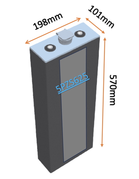 Batterie de traction 5PZS625 en 2V 625ah en C5 Livraison incluse