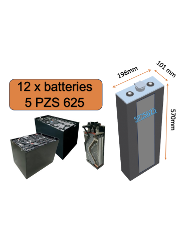 Batterie de traction 5PZS625 en 2V 625ah en C5 Livraison incluse