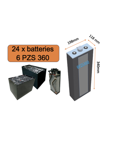 Batterie de traction 6PZS360 en 2V 360ah en C5 Livraison incluse