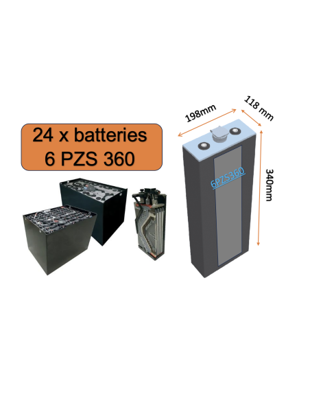 Batterie de traction 6PZS360 en 2V 360ah en C5 Livraison incluse