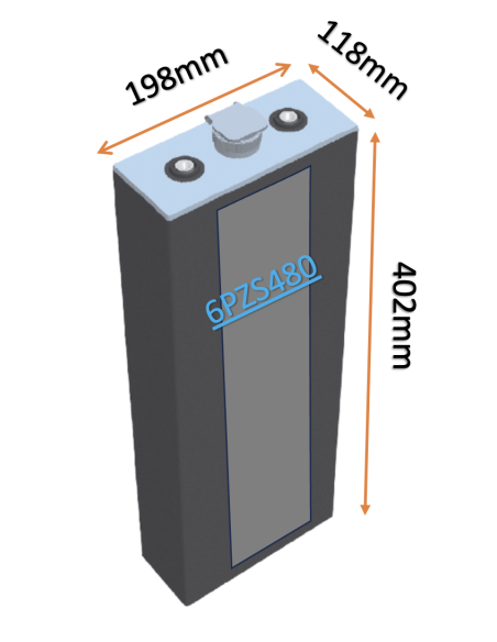 Batterie de traction 6PZS480 en 2V 480ah en C5 Livraison incluse