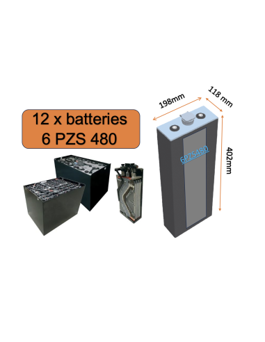 Batterie de traction 6PZS480 en 2V 480ah en C5 Livraison incluse