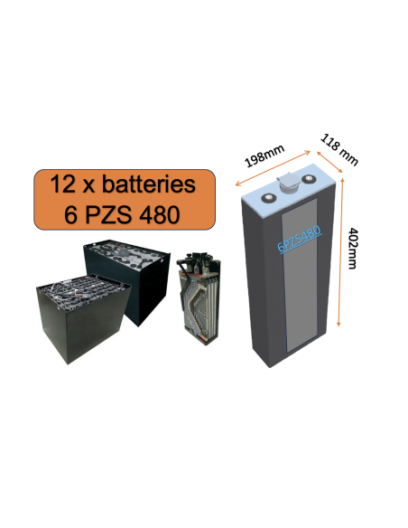 Batterie de traction 6PZS480 en 2V 480ah en C5 Livraison incluse