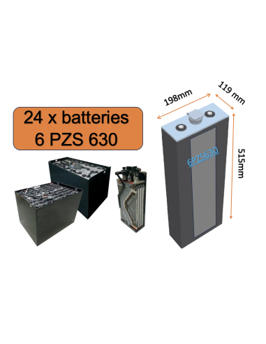 Batterie de traction 6PZS630 en 2V 630ah en C5 Livraison incluse
