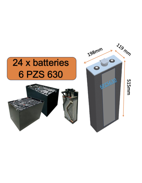 Batterie de traction 6PZS630 en 2V 630ah en C5 Livraison incluse