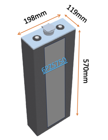 Batterie de traction 6PZS750 en 2V 750ah en C5 Livraison incluse