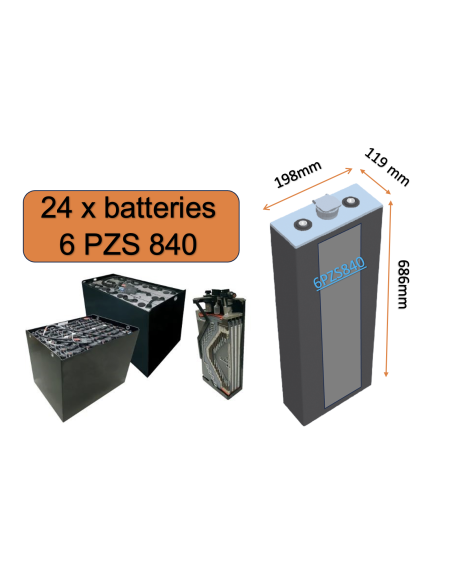 Batterie de traction 6PZS840 en 2V 840ah en C5 Livraison incluse