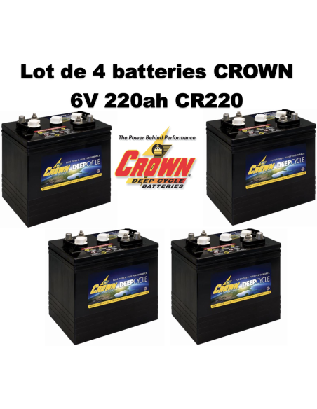 Batterie Crown en  6V 220ah Deep cycles CR220 Livraison incluse