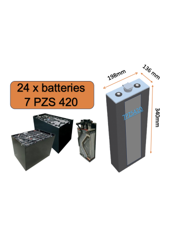 Batterie de traction 7PZS420 en 2V 420ah en C5 Livraison incluse