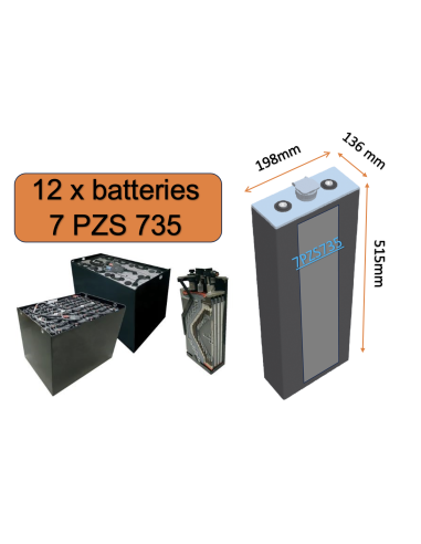 Batterie de traction 7PZS735 en 2V 735ah en C5 Livraison incluse