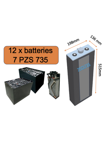 Batterie de traction 7PZS735 en 2V 735ah en C5 Livraison incluse