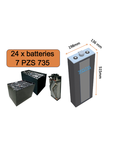 Batterie de traction 7PZS735 en 2V 735ah en C5 Livraison incluse