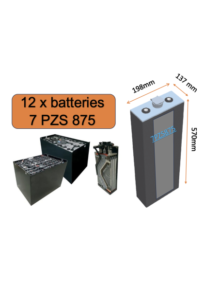 Batterie de traction 7PZS875 en 2V 875ah en C5 Livraison incluse