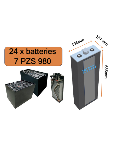 Batterie de traction 7PZS980 en 2V 980ah en C5 Livraison incluse