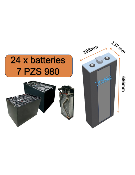 Batterie de traction 7PZS980 en 2V 980ah en C5 Livraison incluse